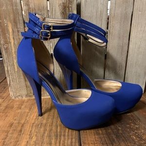 Pre Loved Stunning Royal Blue Platformed Heels